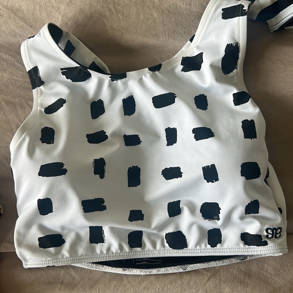 Albion Black and White Patterned Crop Top